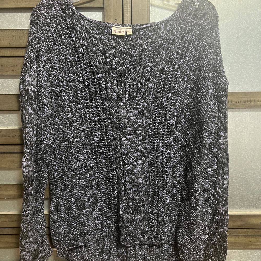 Mudd Black Crew Neck Sweater Cozy Knit